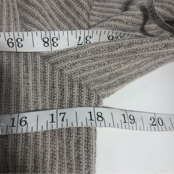 Clara Sun Woo Ribbed Knit Mock Neck Cold Shoulder Sweater, size S - Picture 9 of 10